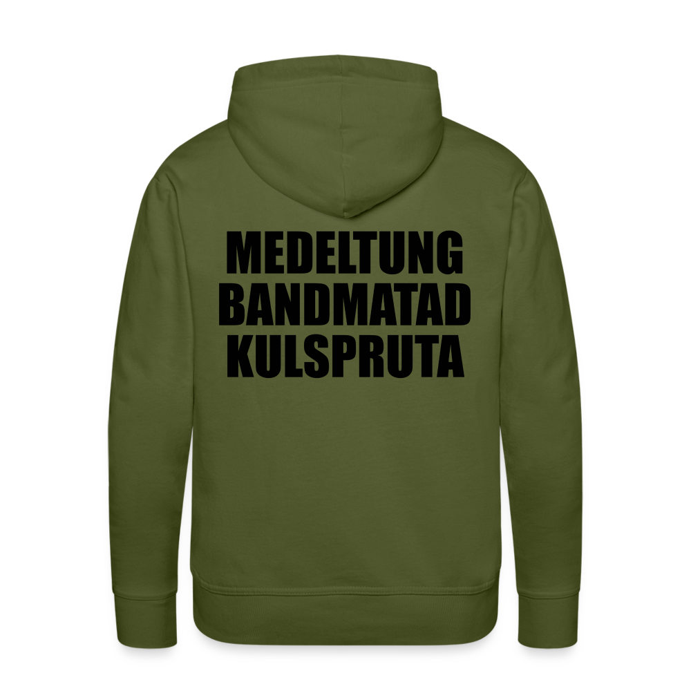 Medeltung Bandmatad Kulspruta (Premiumluvtröja herr-edition) - olivgrön