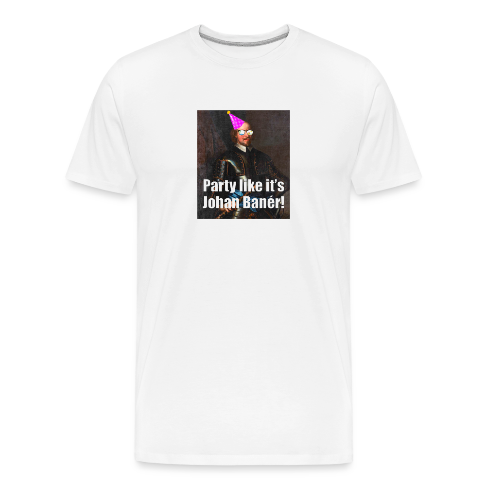 Party like it's Johan Banér! (ekologisk premium-T-shirt herr-edition) - vit
