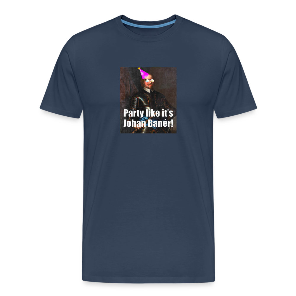 Party like it's Johan Banér! (ekologisk premium-T-shirt herr-edition) - marinblå