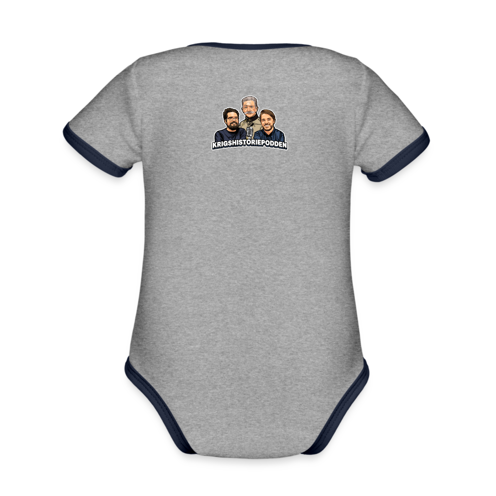 Party like it's Johan Banér! (ekologisk kortärmad babybody-edition) - gråmelerad/marinblå