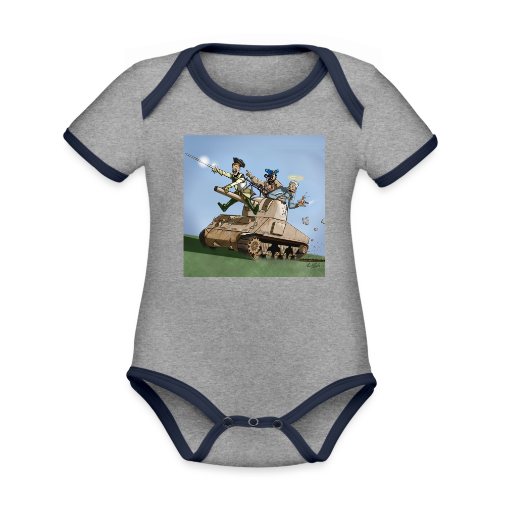 Sankt Conrads lärjungar (ekologisk kortärmad babybody-edition) - gråmelerad/marinblå