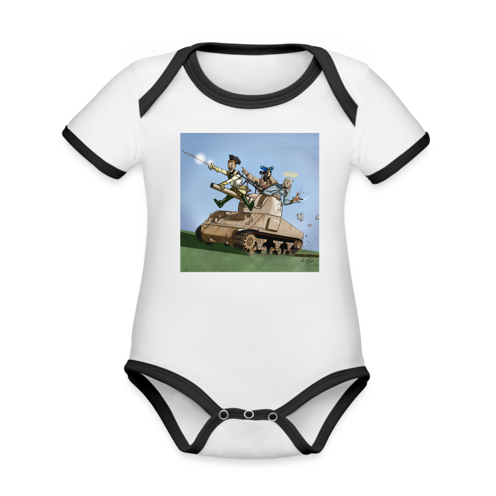 Sankt Conrads lärjungar (ekologisk kortärmad babybody-edition) - vit/svart
