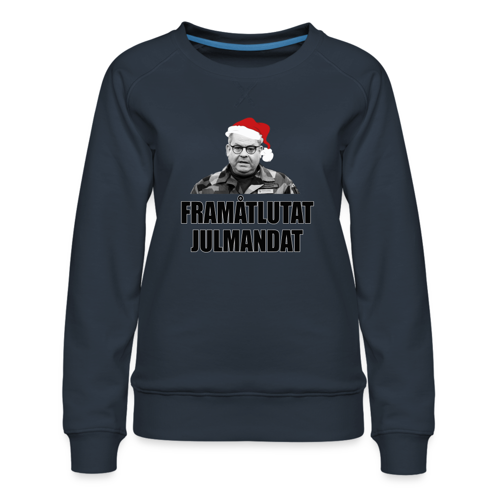 Framåtlutat Julmandat (premiumtröja dam-edition) - marinblå
