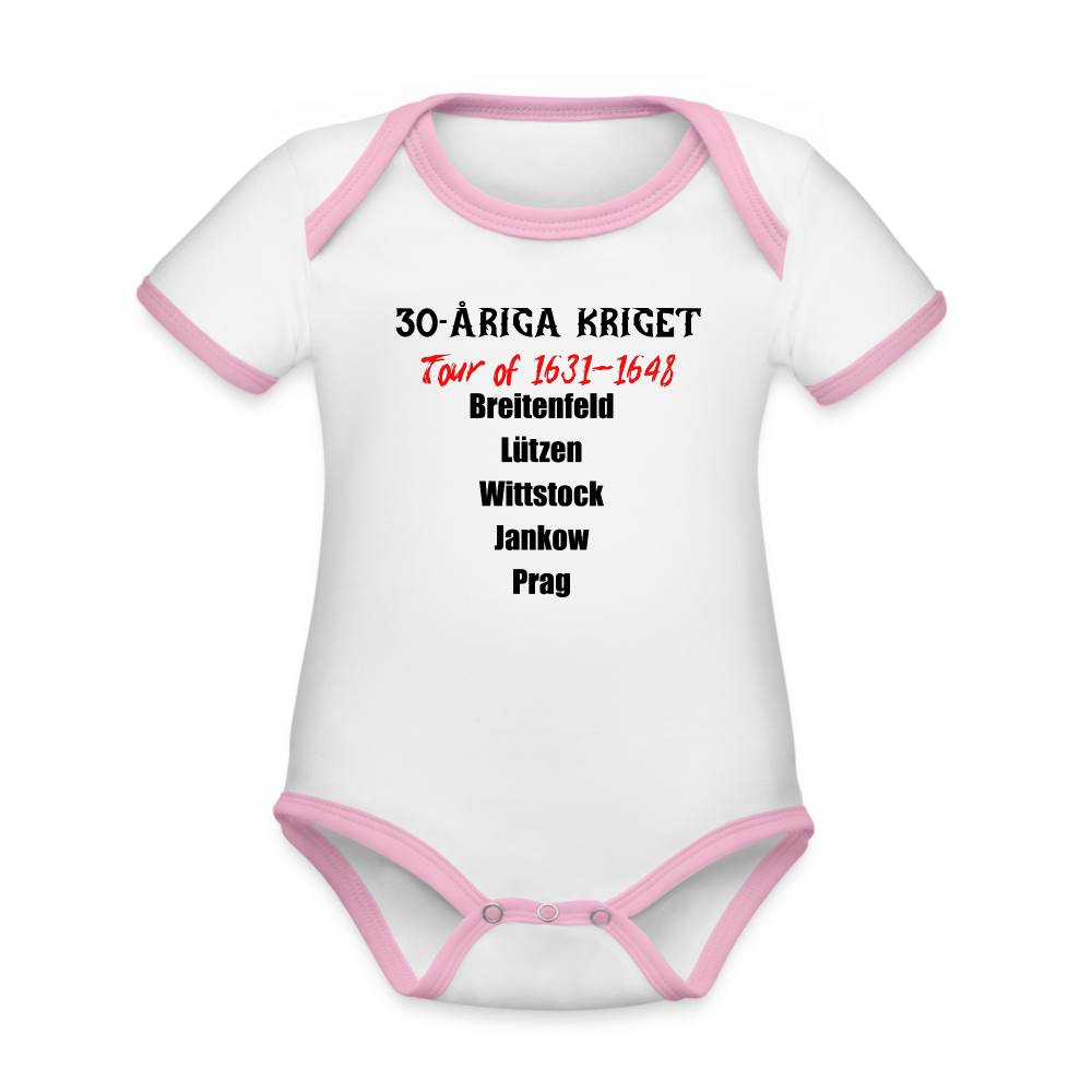 30-åriga kriget on tour (ekologisk kortärmad babybody-edition) - vit/rosa