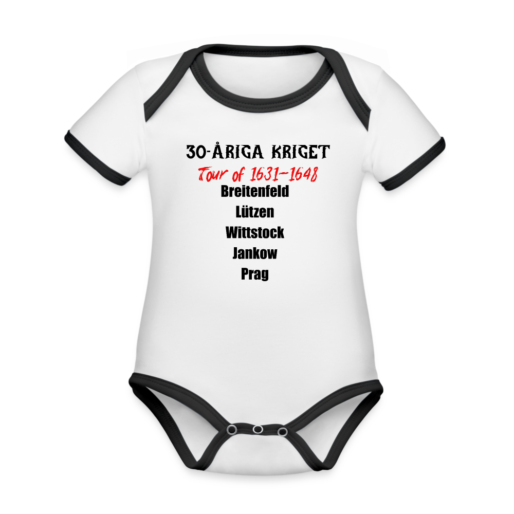 30-åriga kriget on tour (ekologisk kortärmad babybody-edition) - vit/svart