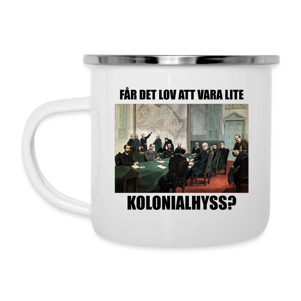 Får det lov att vara lite kolonialhyss? (Emaljmugg-edition) - vit