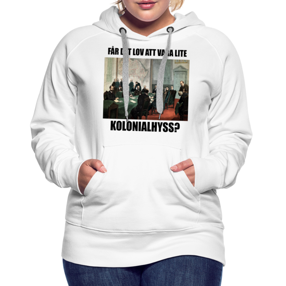 Får det lov att vara lite kolonialhyss? (premiumluvtröja dam-edition) - vit