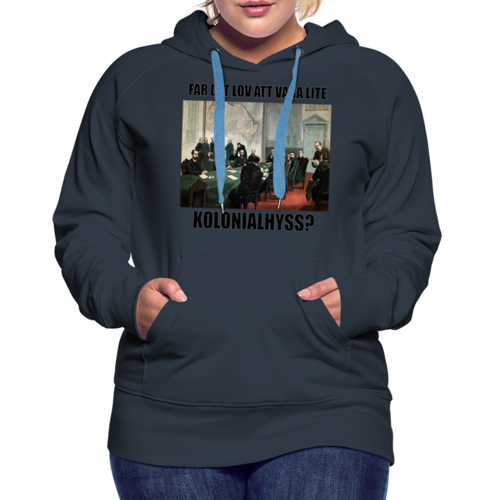 Får det lov att vara lite kolonialhyss? (premiumluvtröja dam-edition) - marinblå