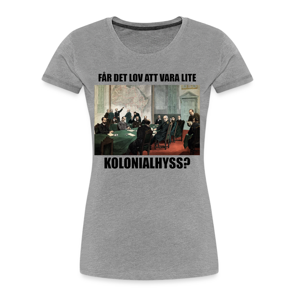 Får det lov att vara lite kolonialhyss? (ekologisk premium-T-shirt herr-edition) - gråmelerad