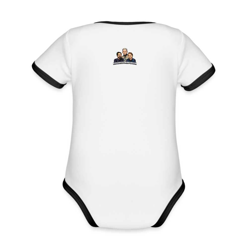 Får det lov att vara lite kolonialhyss? (ekologisk kortärmad babybody-edition) - vit/svart