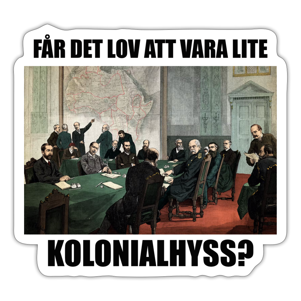 Får det lov att vara lite kolonialhyss? (sticker) - matt vit