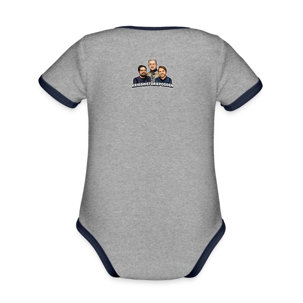 Gina von Reininghaus (ekologisk kortärmad babybody-edition) - gråmelerad/marinblå