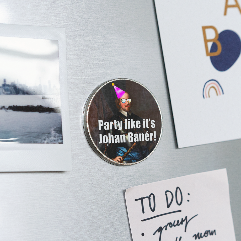 Party like it's Johan Banér! (kylskåpsmagnet-edition) - vit