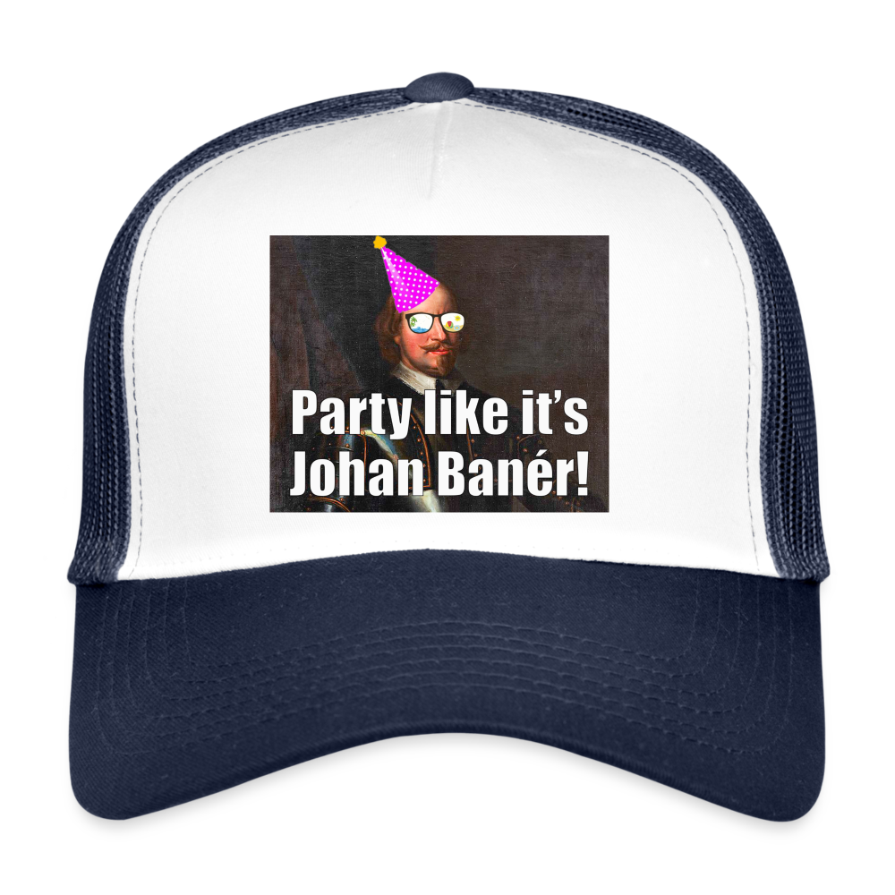 Party like it's Johan Banér! (truckerkeps-edition) - vit/marinblå