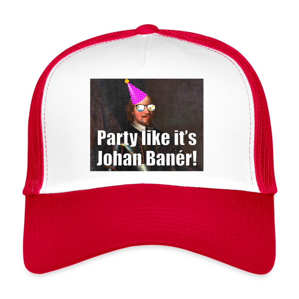 Party like it's Johan Banér! (truckerkeps-edition) - vit/röd