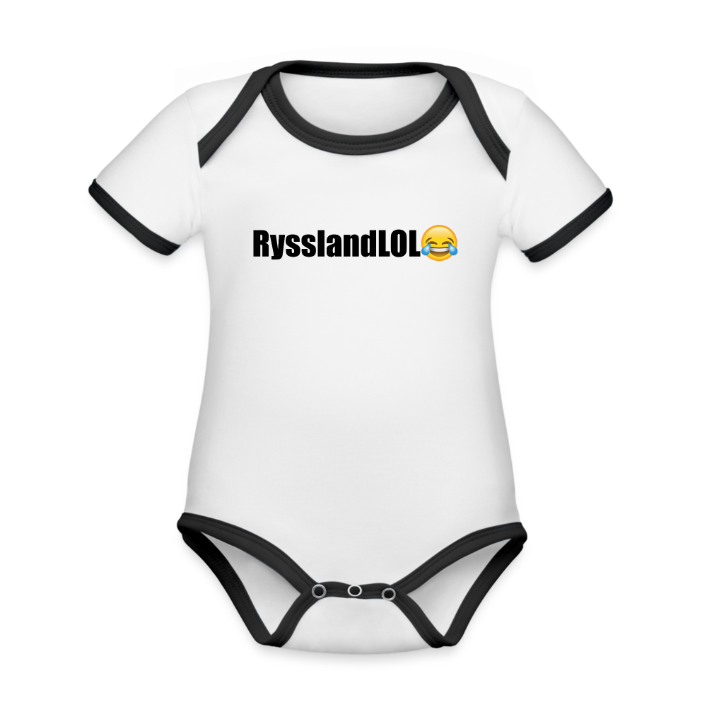 RysslandLOL (ekologisk kortärmad babybody-edition) - vit/svart