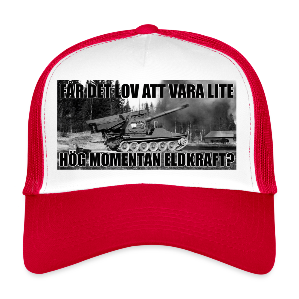 Får det lov att vara lite hög momentan eldkraft? – Bkan (truckerkeps-edition) - vit/röd