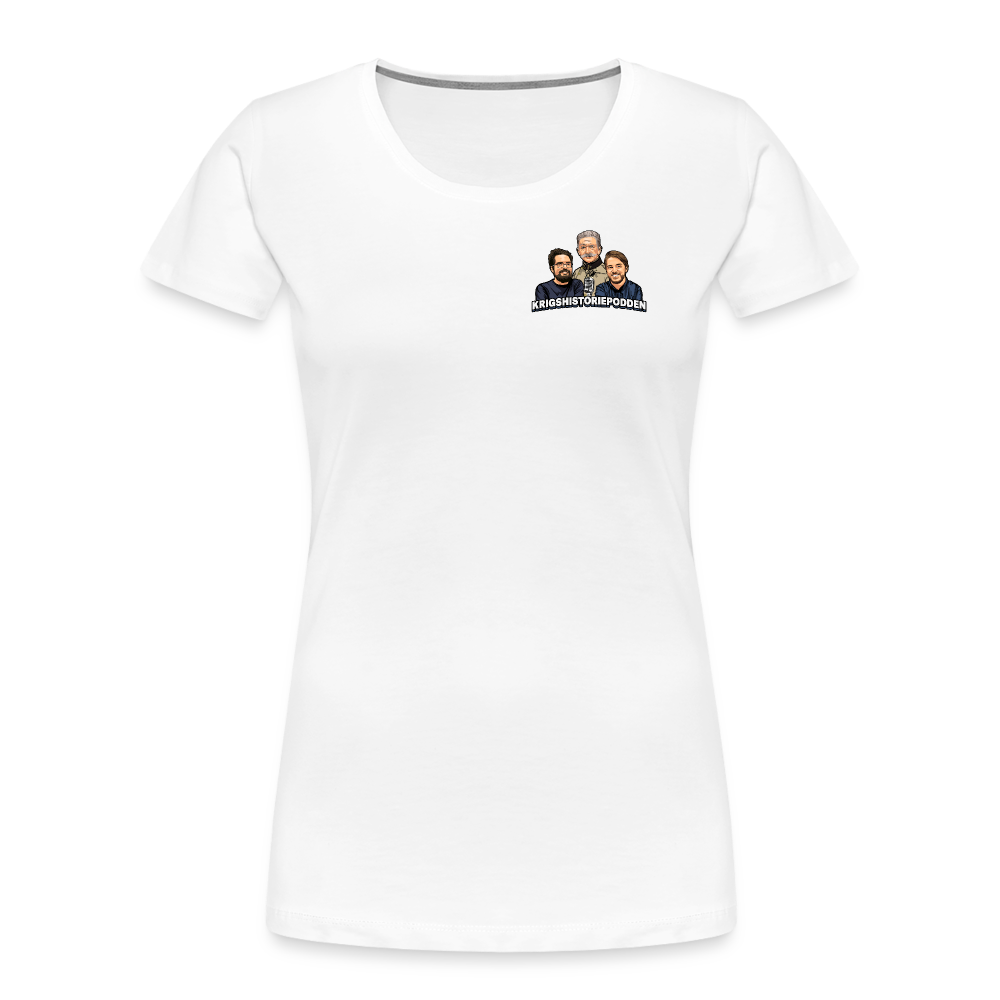 Får det lov att vara lite hög momentan eldkraft? – Bkan (ekologisk premium-T-shirt dam-edition) - vit