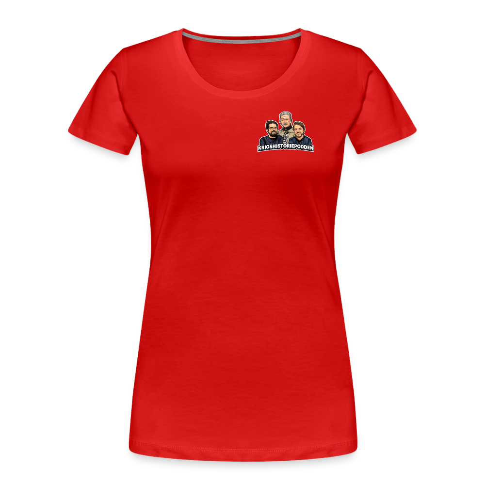 Får det lov att vara lite hög momentan eldkraft? – Bkan (ekologisk premium-T-shirt dam-edition) - röd