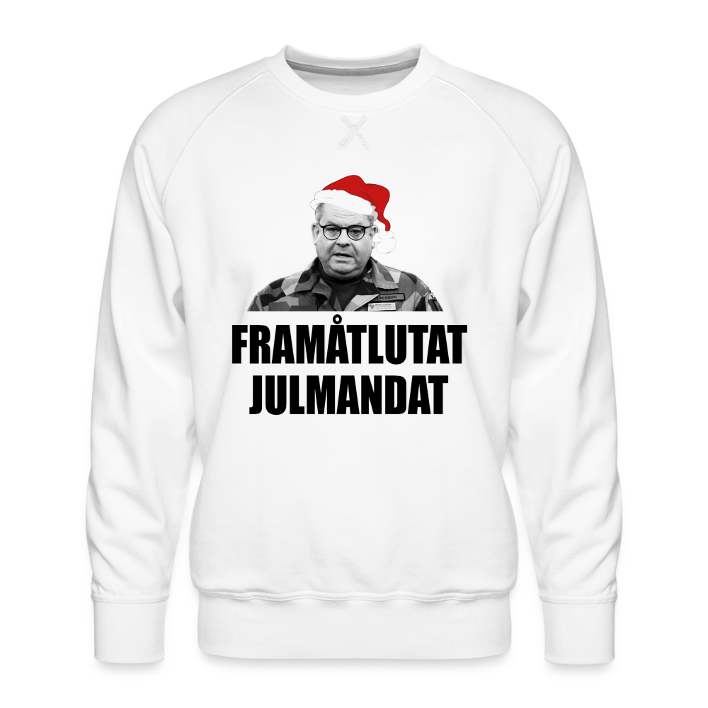 Framåtlutat Julmandat (ekologisk sweatshirt herr-edition) - vit