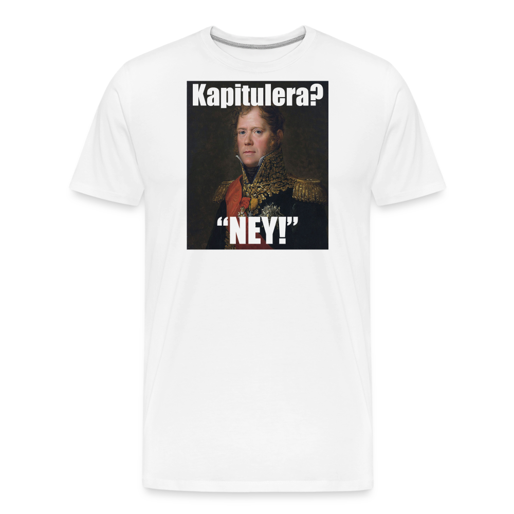 Kapitulera? Ney! (ekologisk premium-T-shirt herr-edition) - vit