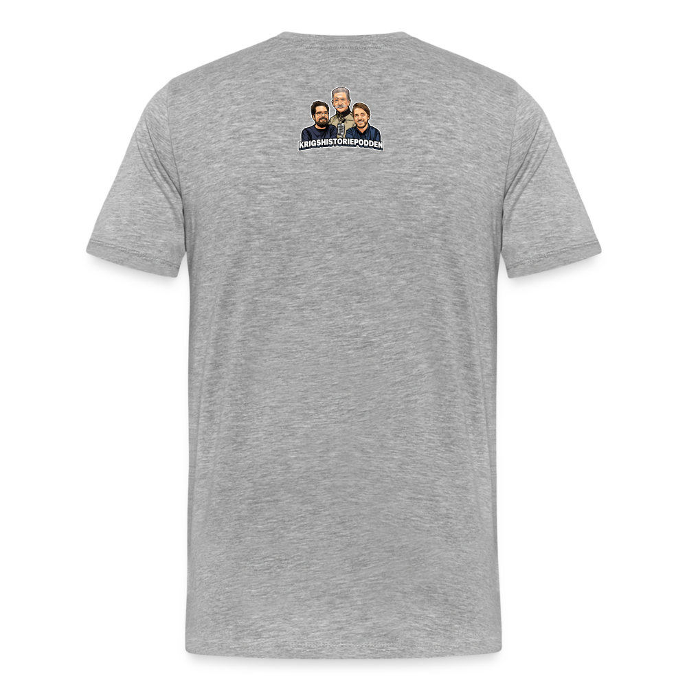Kapitulera? Ney! (ekologisk premium-T-shirt herr-edition) - gråmelerad