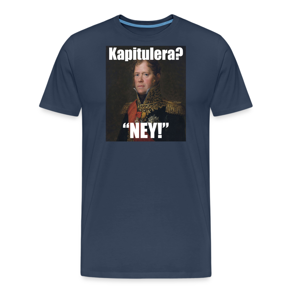Kapitulera? Ney! (ekologisk premium-T-shirt herr-edition) - marinblå