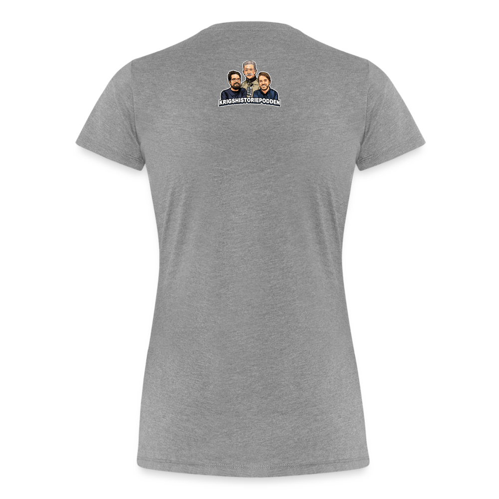 Kapitulera? Ney! (ekologisk premium-T-shirt dam-edition) - gråmelerad