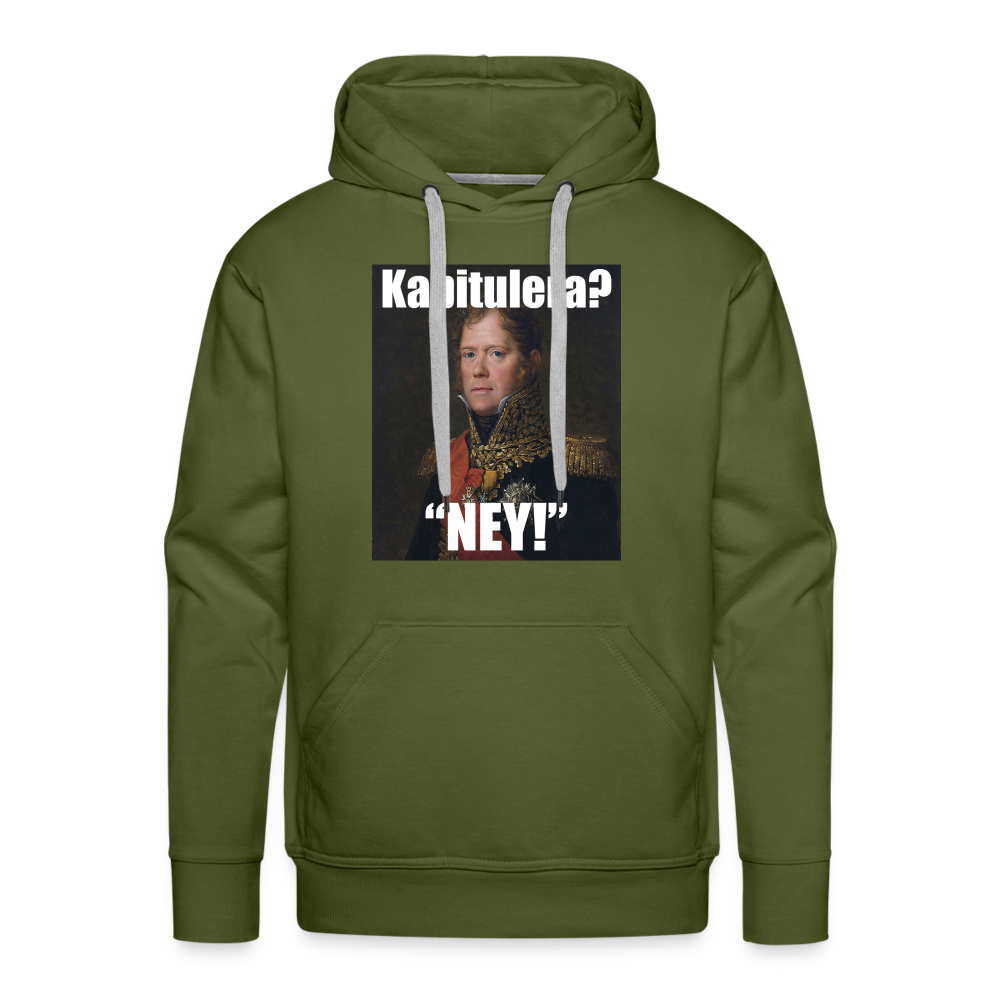 Kapitulera? Ney! (Premiumluvtröja herr-edition) - olivgrön