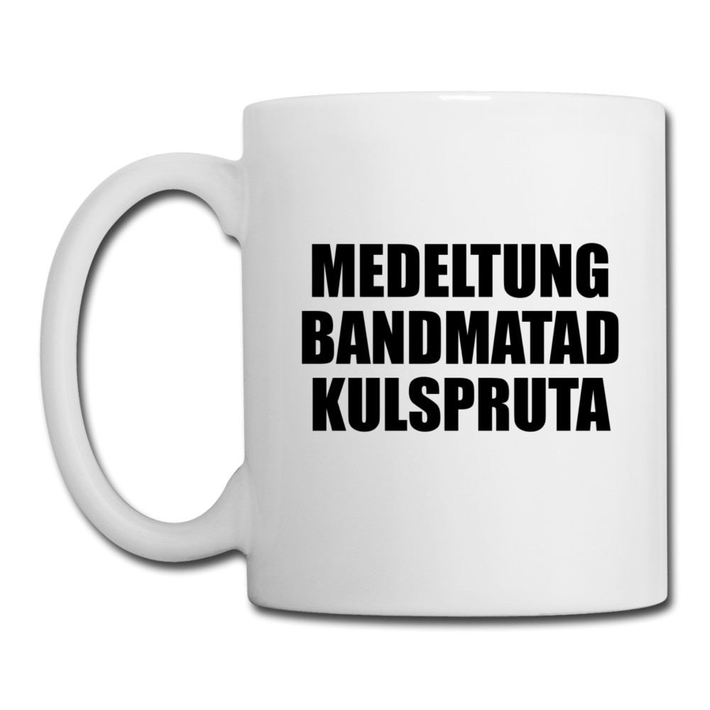Medeltung Bandmatad Kulspruta - vit