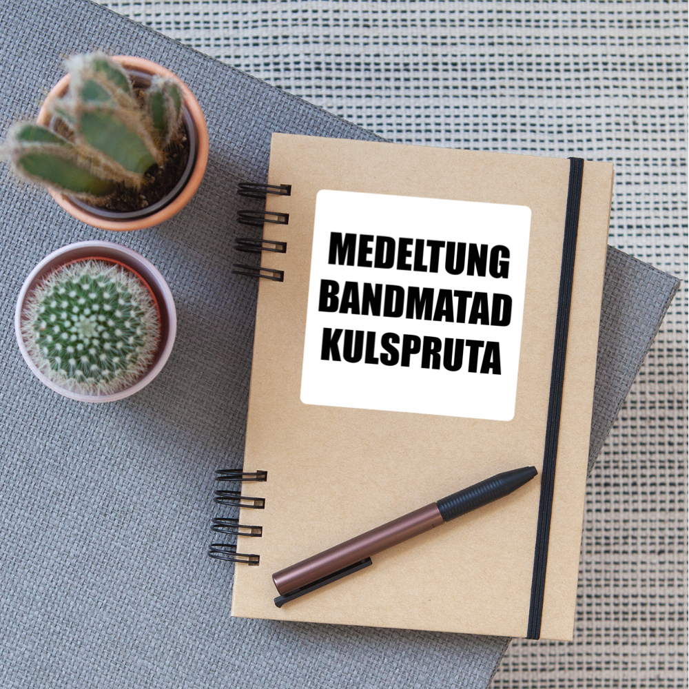 Medeltung Bandmatad Kulspruta (sticker) - matt vit