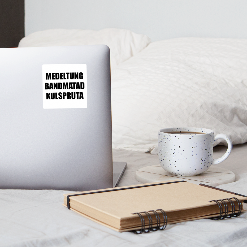 Medeltung Bandmatad Kulspruta (sticker) - matt vit