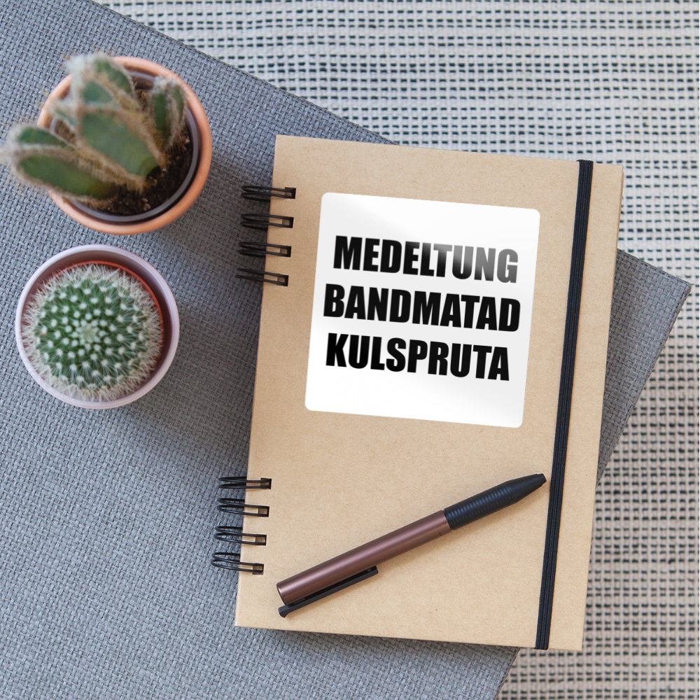 Medeltung Bandmatad Kulspruta (sticker) - glänsande vit