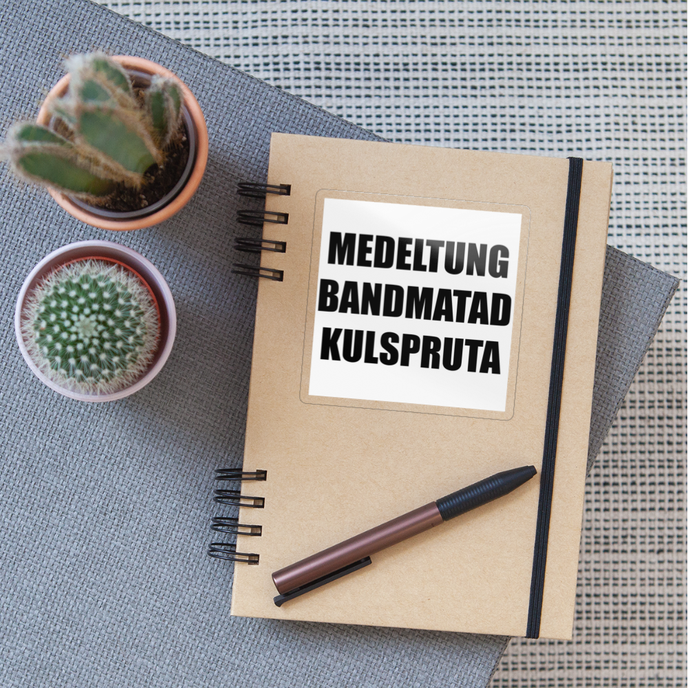 Medeltung Bandmatad Kulspruta (sticker) - glänsande transparent