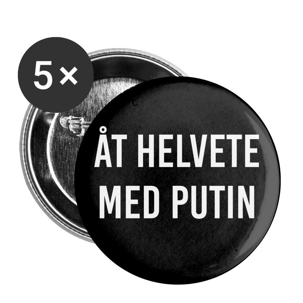 Åt helvete med Putin (knappnålsedition, 32 mm, 5-pack) - white