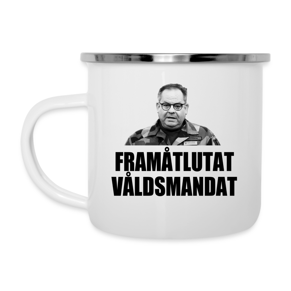 Framåtlutat våldsmandat (emaljmugg-edition) - white