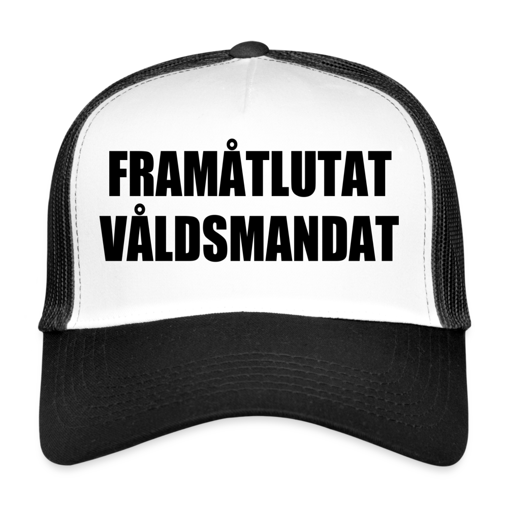 Framåtlutat våldsmandat (truckerkeps-edition) - white/black