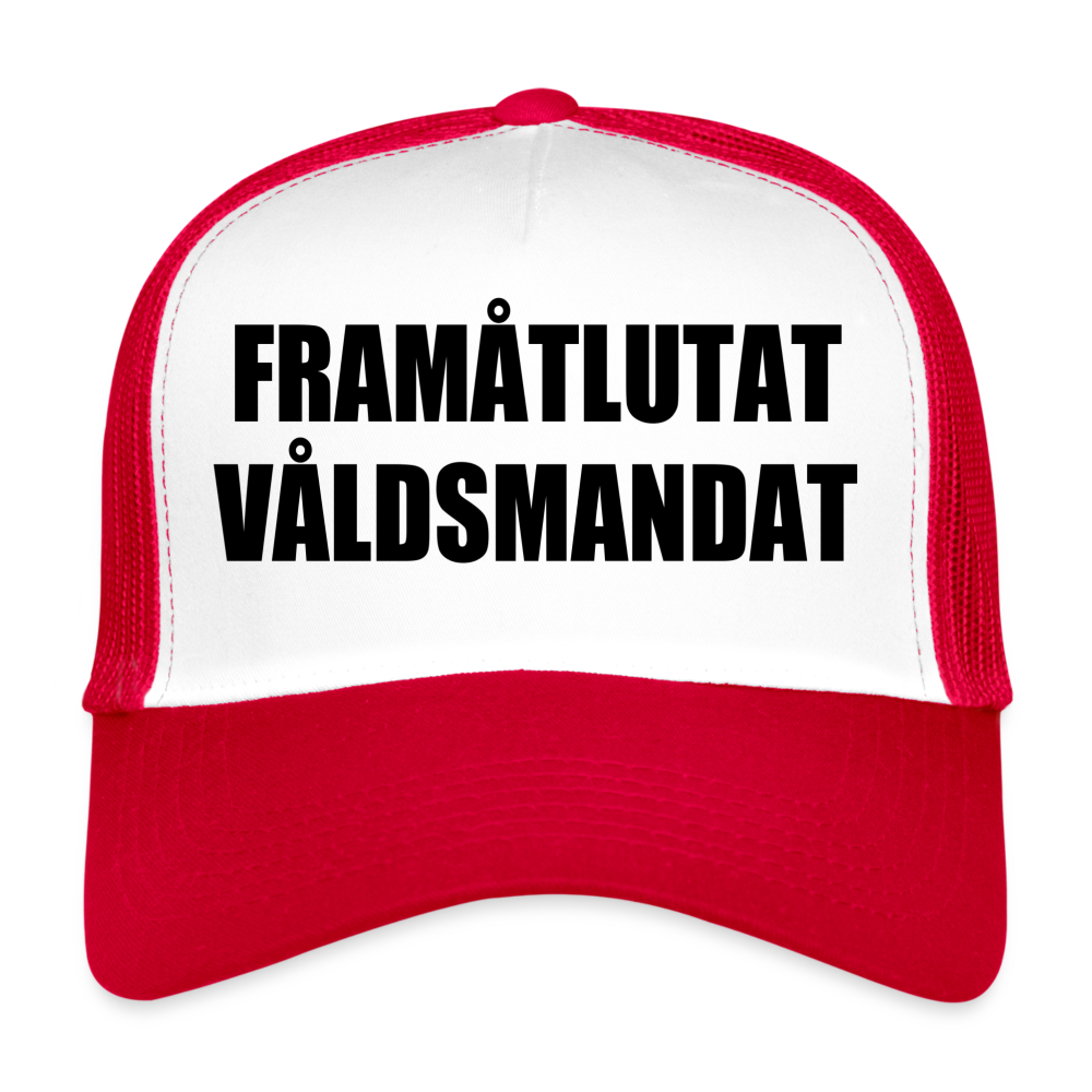 Framåtlutat våldsmandat (truckerkeps-edition) - white/red