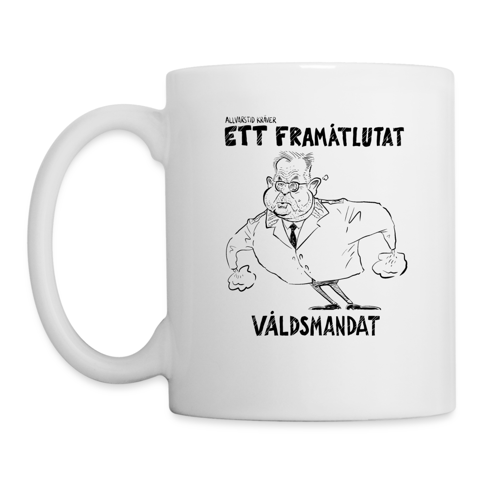 Framåtlutat våldsmandat - mugg (signed by @Kluddniklas!) - white