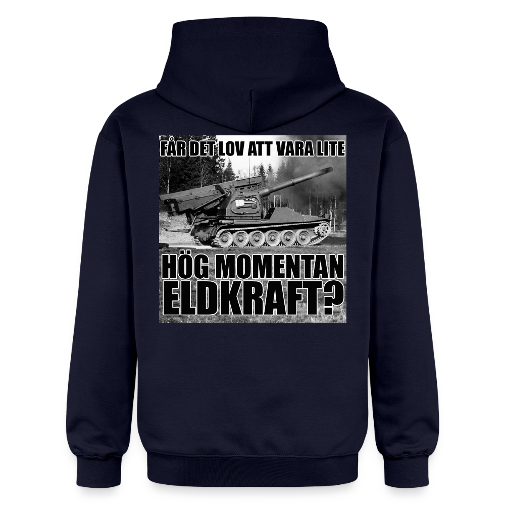 Får det lov att vara lite hög momentan eldkraft? – Bkan (luvtröja unisex-edition) - marinblå