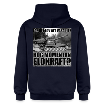 Får det lov att vara lite hög momentan eldkraft? – Bkan (luvtröja unisex-edition) - marinblå