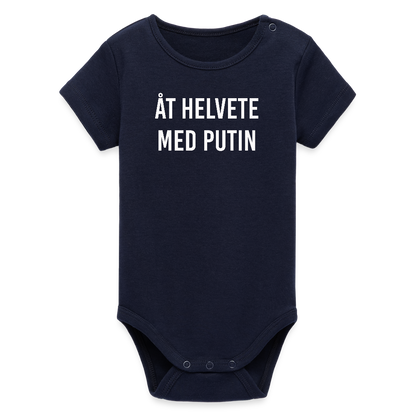 Åt helvete med Putin  (ekologisk kortärmad babybody-edition) - marinblått