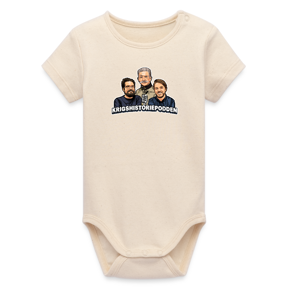 Krigshistoriepodden (ekologisk kortärmad babybody-edition) - vitgrå