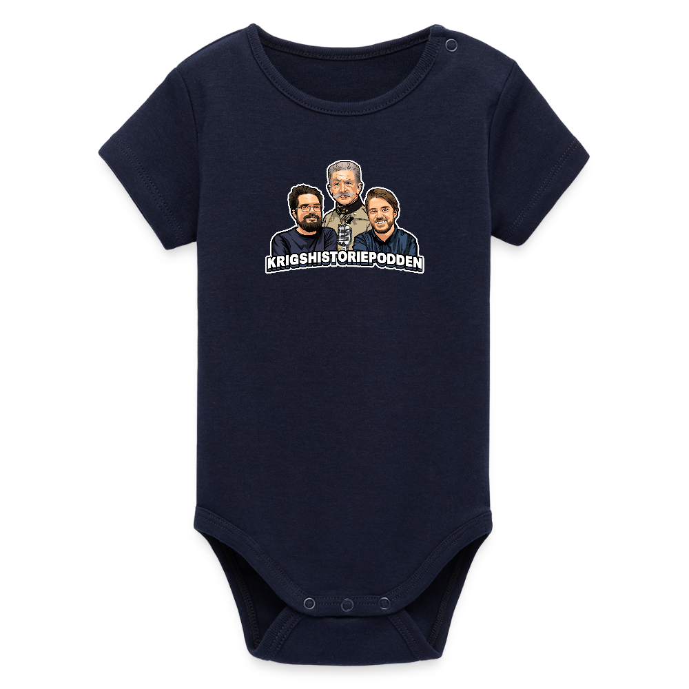 Krigshistoriepodden (ekologisk kortärmad babybody-edition) - marinblått