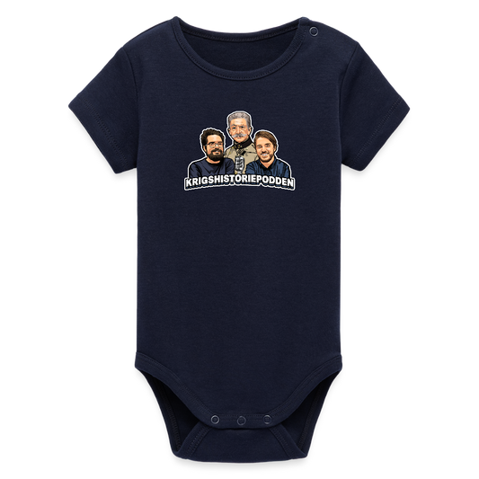 Krigshistoriepodden (ekologisk kortärmad babybody-edition) - marinblått