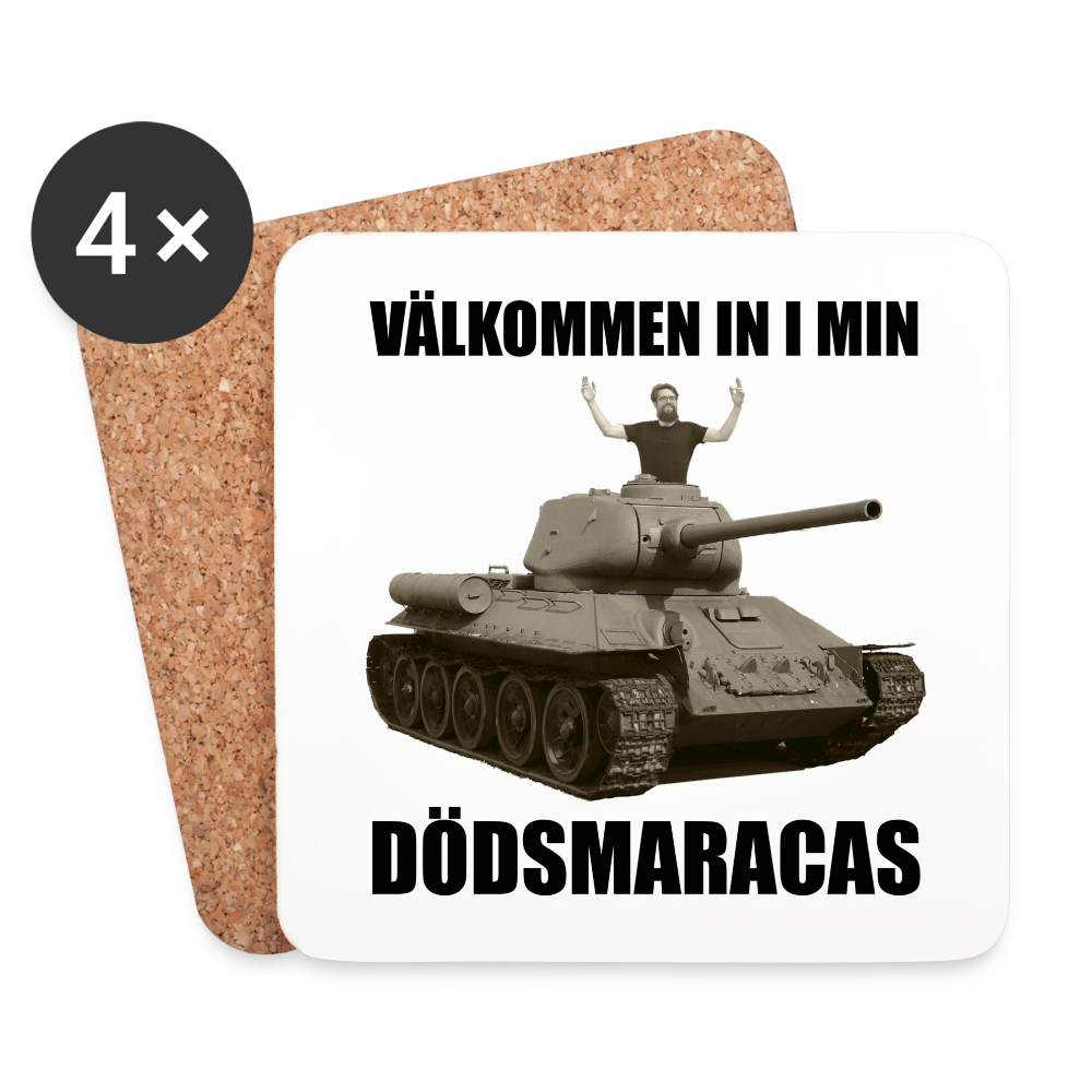 Välkommen in i min dödsmaracas (Underlägg, 4-pack) - vit