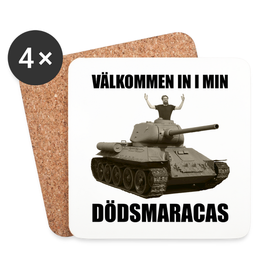 Välkommen in i min dödsmaracas (Underlägg, 4-pack) - vit