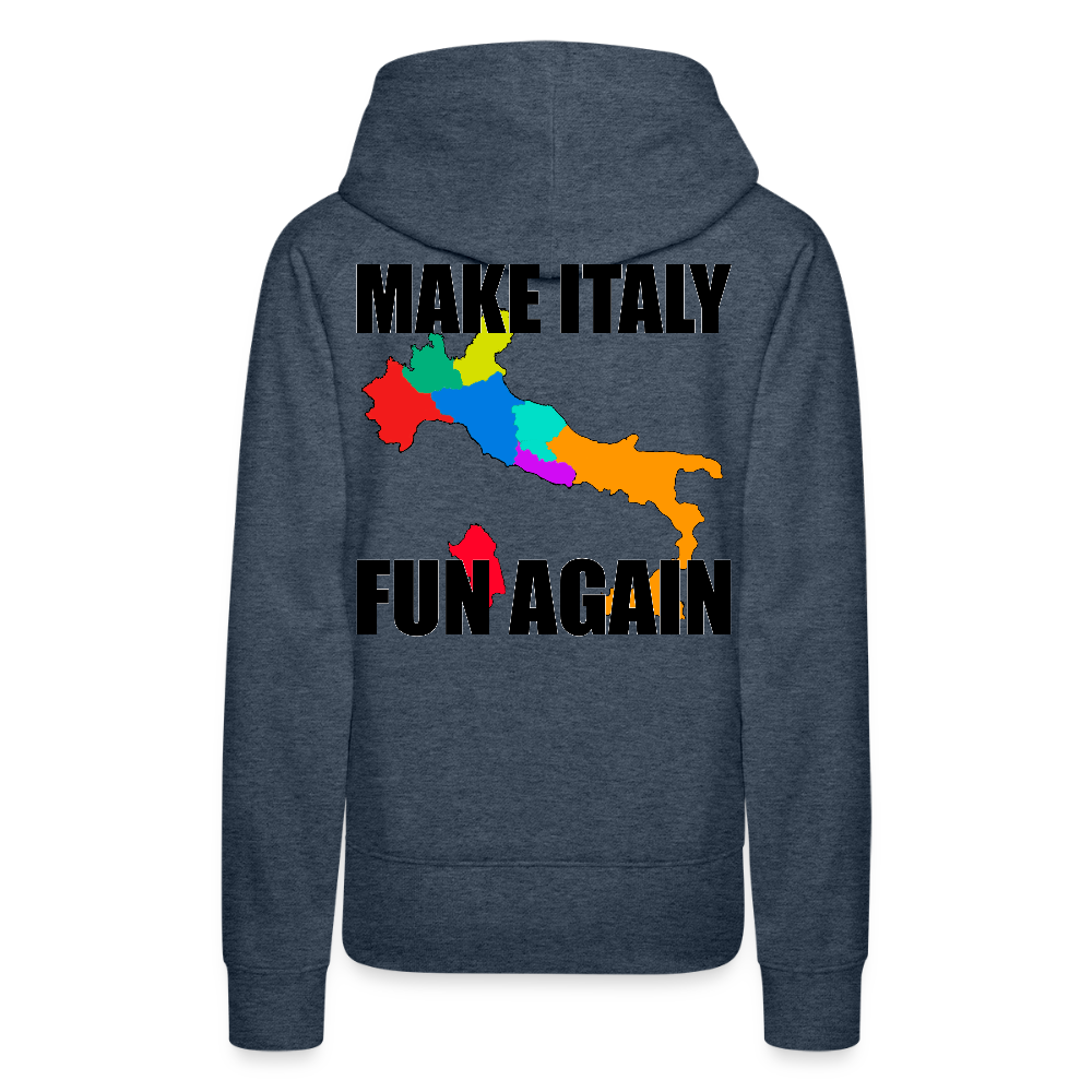 Make Italy Fun Again (Premiumluvtröja dam-edition) - jeansblå