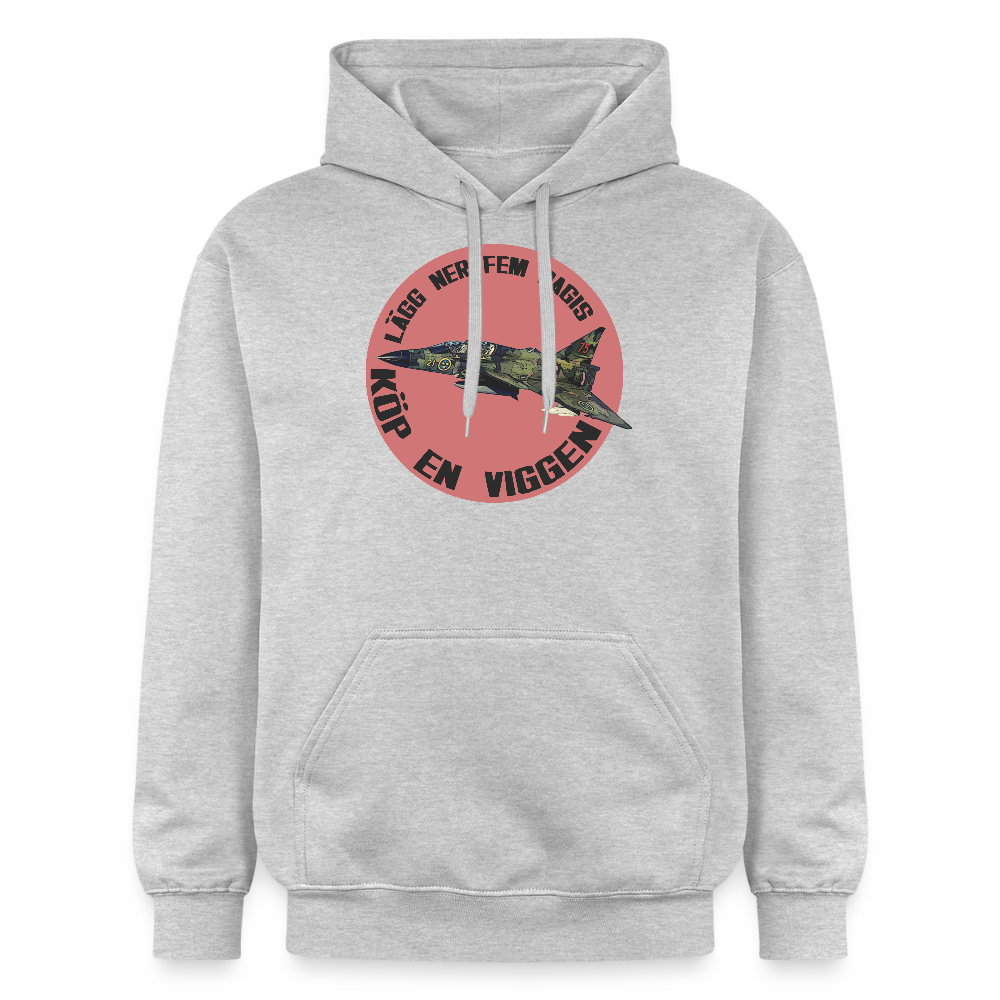 Lägg ner fem dagis - köp en Viggen (luvtröja unisex-edition) - ljusgråmelerad