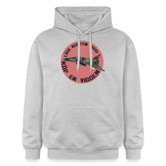 Lägg ner fem dagis - köp en Viggen (luvtröja unisex-edition) - ljusgråmelerad